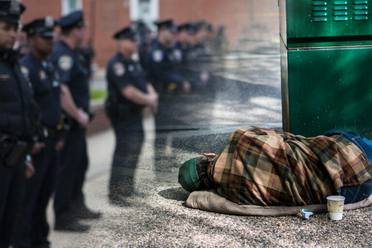 What is the role of law enforcement when dealing with the homeless?