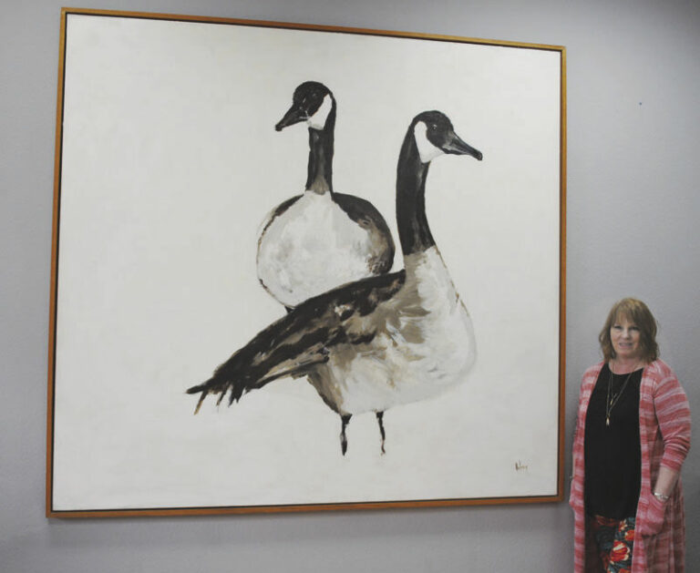 Geese painting to migrate after auction