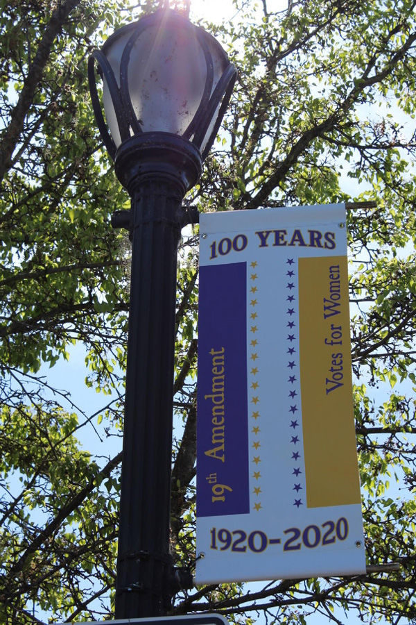 New banners honor 100 years of votes for women