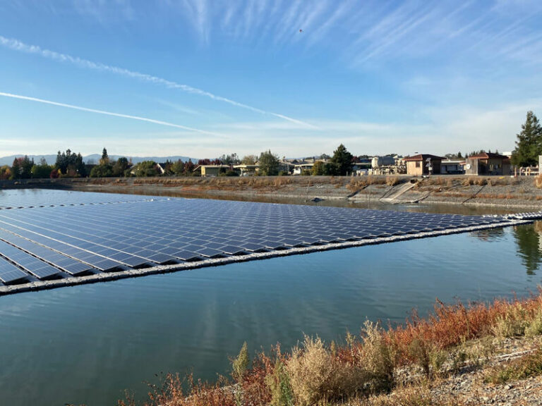 Town’s floating solar panel project up and running