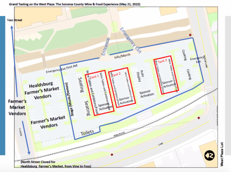 Healdsburg council approves use of West Plaza Parking Lot for wine tasting experience next May