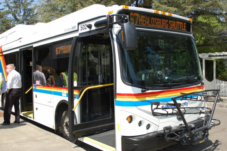 Healdsburg’s route 67 is now operating with an electric bus