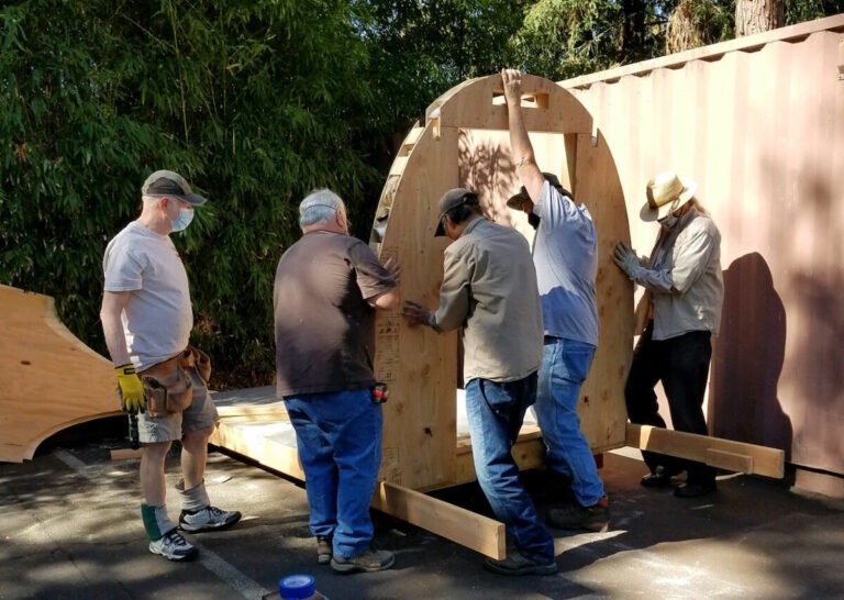 Community Church of Sebastopol builds huts for unhoused safe parkers