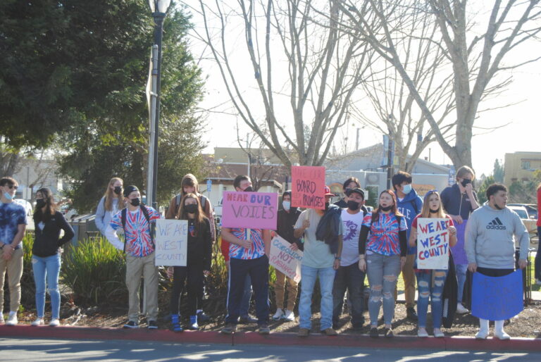 Students walk out of West County High School to protest name change