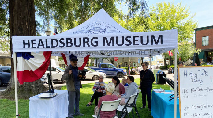 Museum tent at Healdsburg Plaza