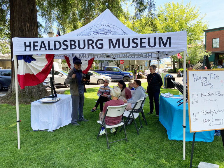 Museum tent at Healdsburg Plaza