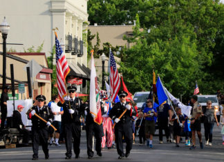 Parade with flags