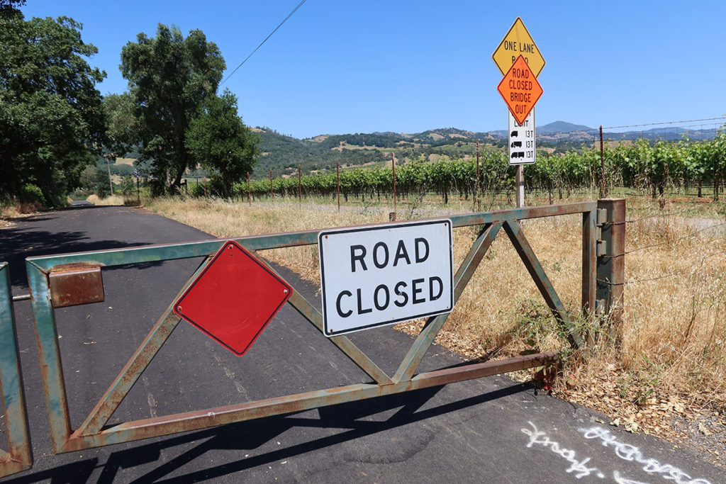 Closed road signs