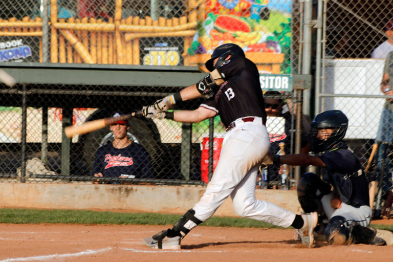 Batter swinging