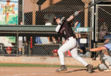 Baseball player gets a hit