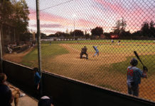 Baseball at sundown