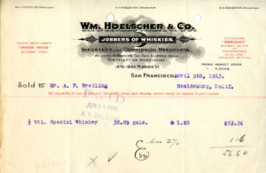 1913 booze receipt