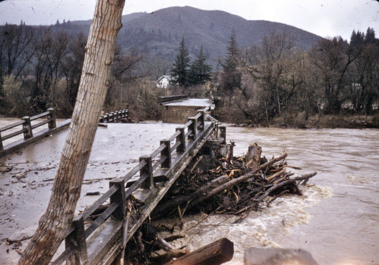 Flooded bridge