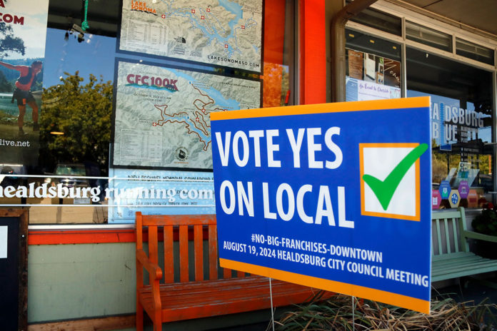 'Vote Local' sign in Healdsburg