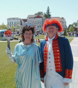 Woman and man in historical dress