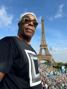 Man and Eiffel Tower