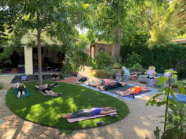 Yoga in the backyard