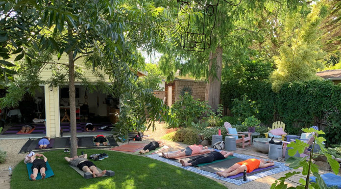 Yoga in the backyard