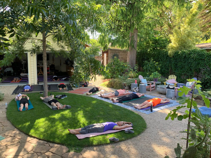 Yoga in the backyard