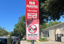 Anti-Idling signs at school