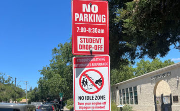 Anti-Idling signs at school