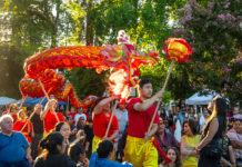 Dragon parade in Healdsbur