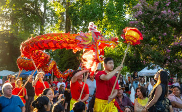 Dragon parade in Healdsbur