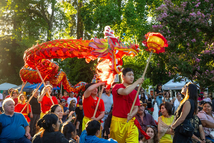 Dragon parade in Healdsbur