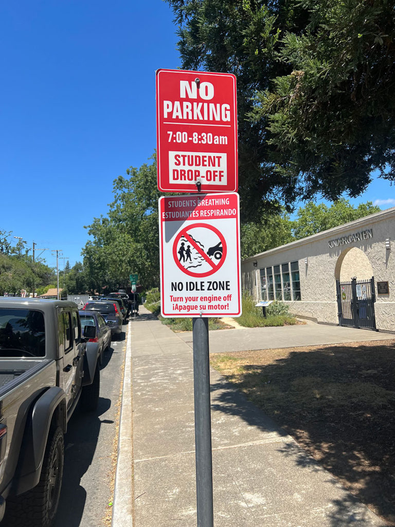 Anti-Idling sign at school