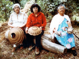 Three Indian basket-weavers