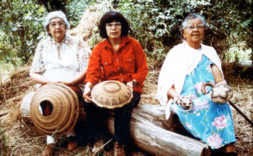 Three Indian basket-weavers