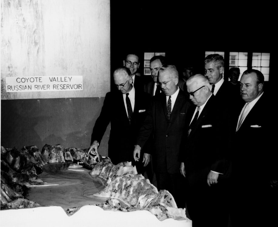 Engineers examines Coyote Valley dam