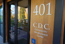 Front door of Healdsburg city offices