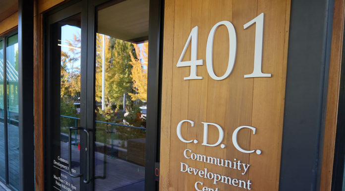 Front door of Healdsburg city offices