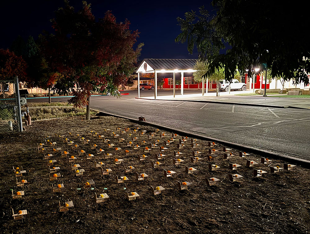 Healdsburg High at night