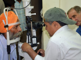 Eye exam in Nepal