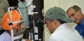 Eye exam in Nepal