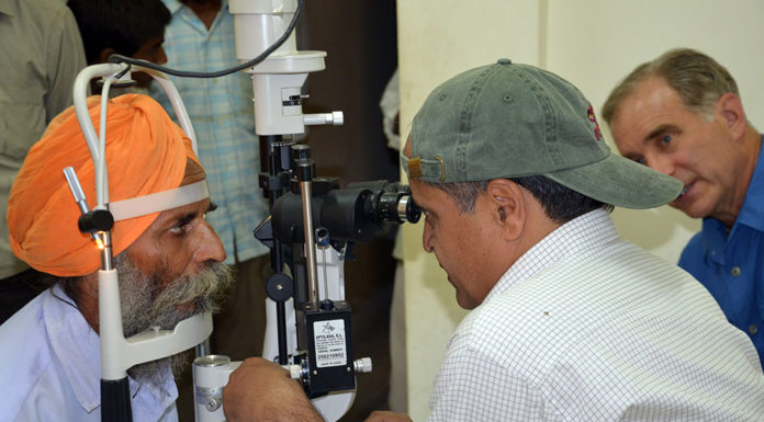 Eye exam in Nepal