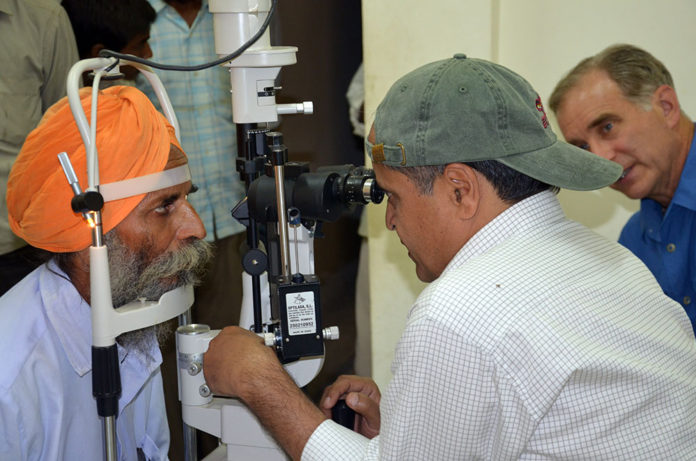 Eye exam in Nepal