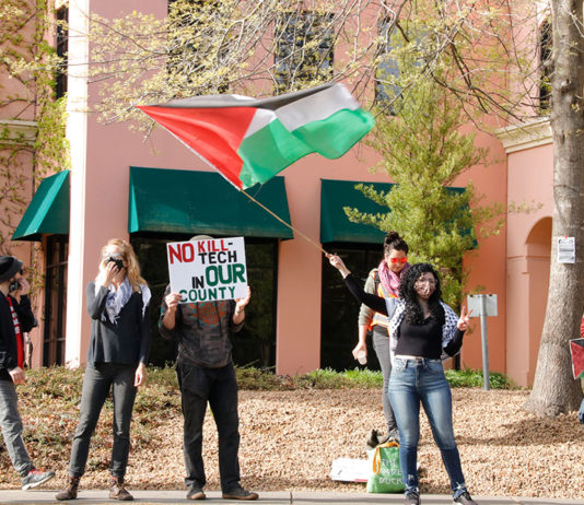 Protesters in Healdsburg