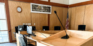 Speakers podium in Council Chambers