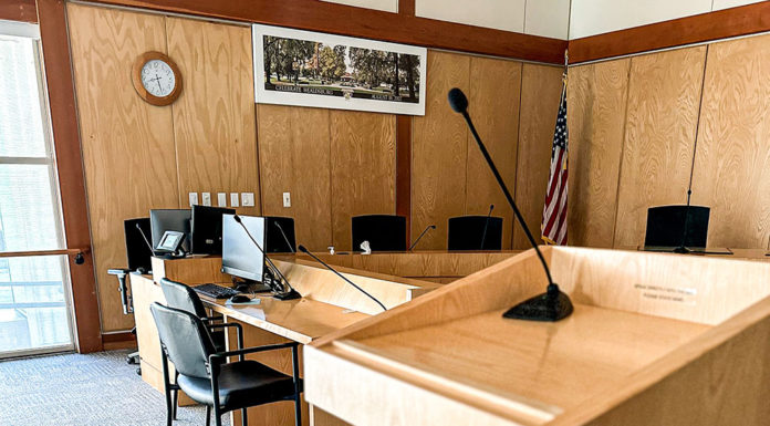 Speakers podium in Council Chambers