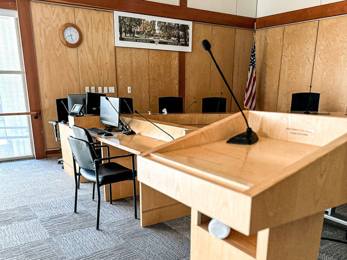 Speakers podium in Council Chambers