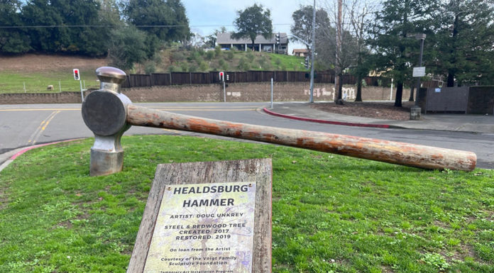 Art installation hammer in Healdsburg