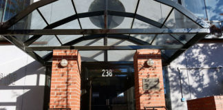 front door of police station