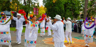 Dancing at Dia de Muertos, Healdsuburg