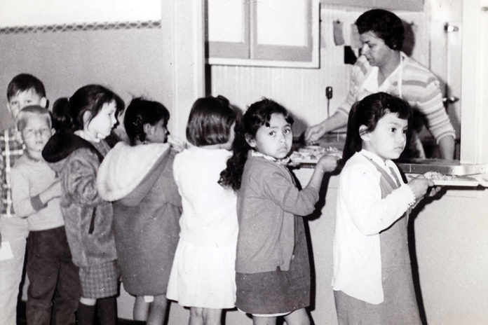 Healdsburg Elementary School cafeteria, 1966