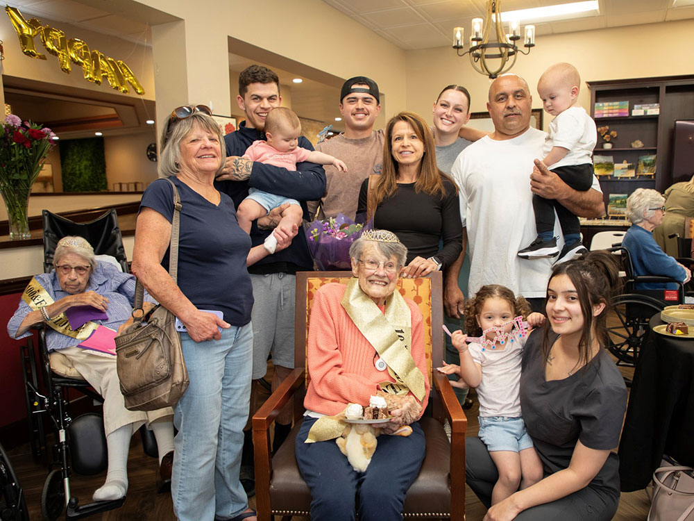 Marge Lampson and extended family celebrate her 100th year