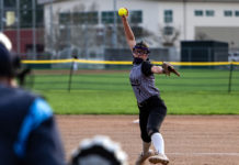 Pitcher Mia Halvorsen of the Healdsburg Greyhounds