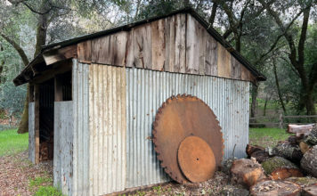 Lumber milling blades outside of Healdsburg